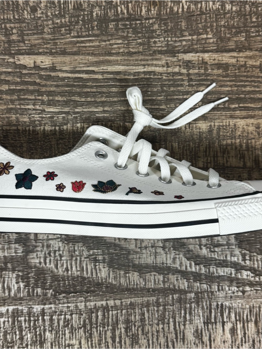 Converse ALL STAR CHUCK TAYLOR Krem Floral Sneakers W9.5 NWOT - Picture 6 of 15